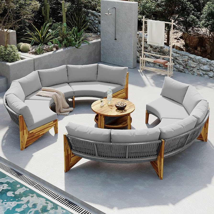 人文 #OUTDOOR Amazon.com: GNIXUU 6-Person Patio Furniture Set with